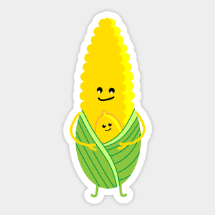 Mama corn with child Sticker